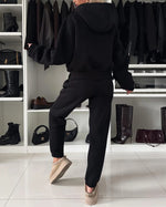 Coffee Run Hooded sweatshirt and cropped pants two-piece set