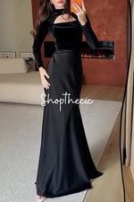 Aural Silhouette Fitted satin evening gown
