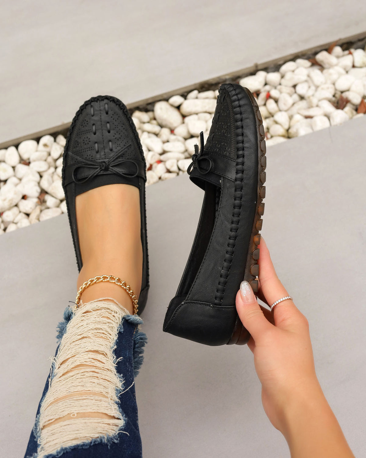 Mocassins tissés perforés Starlit Nights