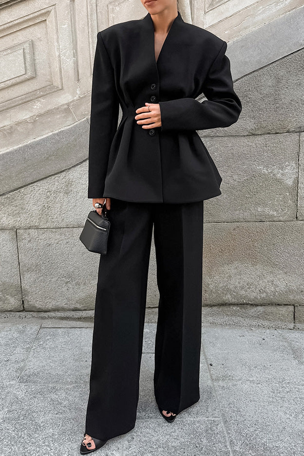 Amsterdam CanalSingle-breasted waisted suit and trousers two-piece suit