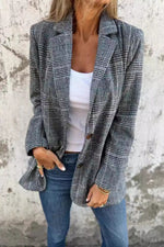 Mittellanges Sakko aus Wolle mit Hahnentrittmuster