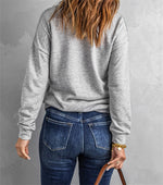 Sweat-shirt zippé à cordon de serrage et col gaufré en diamant