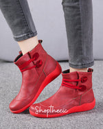 Retro Lace-Up Flat Ankle Boots - Classic Restock