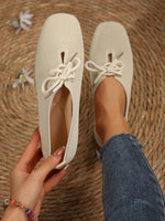 Mesh breathable round toe lace-up flat shoes