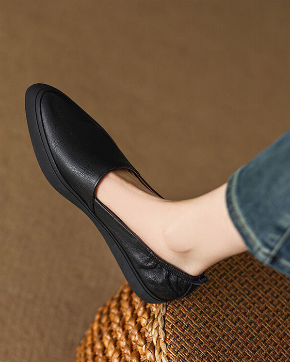 Mocassins vintage à bout pointu et semelle épaisse