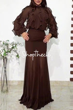 Abito in pizzo marrone Haptic Poetry