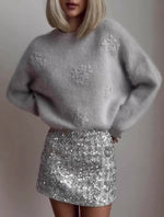 Cloud Touch floral embroidered pullover sweater