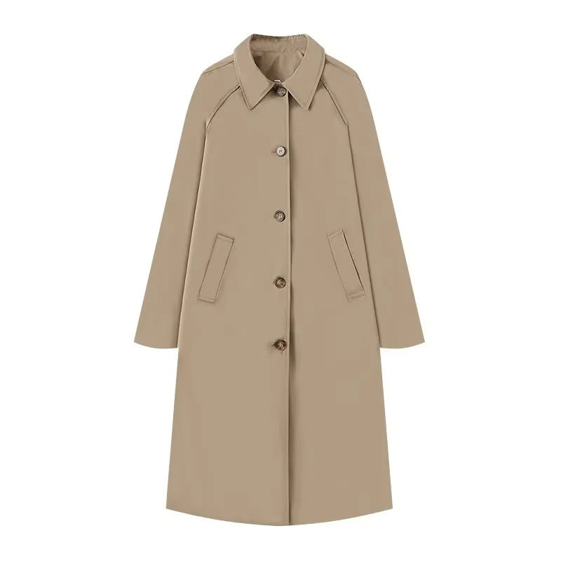 Maple Trail Plaid lined single-breasted trench coat