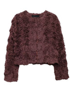 Spring Garden Round Neck Floral Cropped Jacket