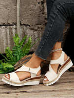 Flat Platform Peep Toe Woven Sandals