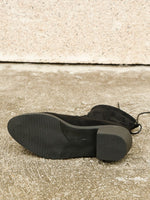 bottes à lacets en daim noir