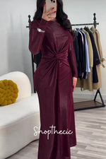 Timeless Aura Waist-cinching Layered long Dress