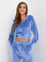 Street Minimalism Fleece hooded sweatshirt and sweatpants two-piece set