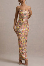 Luxury strapless sequined embroidered hip dress