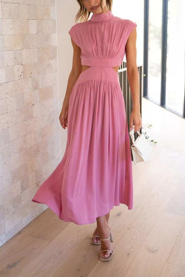 Robe mi-longue de vacances à poches et découpes Light of My Life