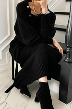 Woolly Haze shoulder buttons turtleneck long sweater coat