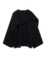 Asymmetric scarf cropped knitted coat