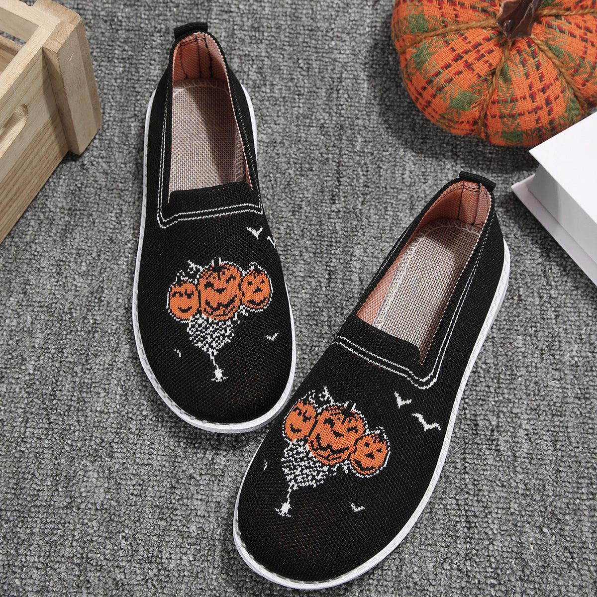 Flache Halloween-Mokassins aus Flyknit