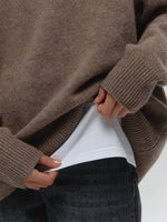 Loose and simple pullover solid color knitted sweater