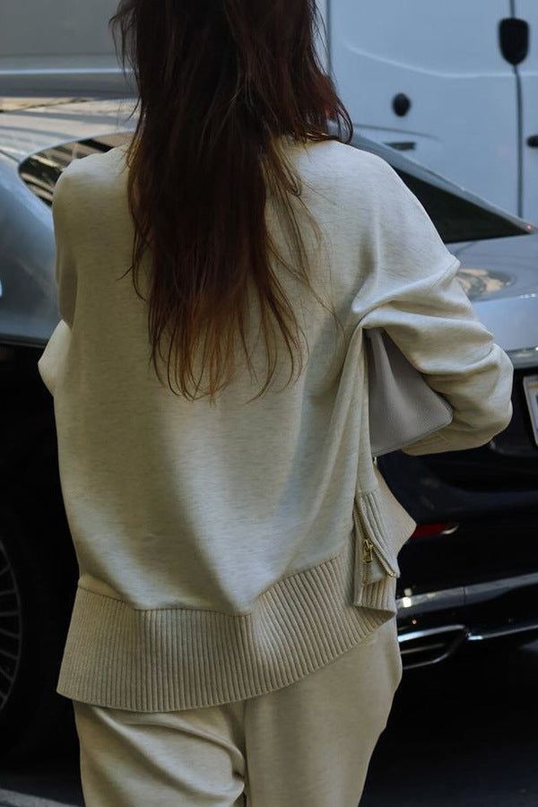 Ensemble deux pièces sweat-shirt à manches longues et pantalon à poches amples