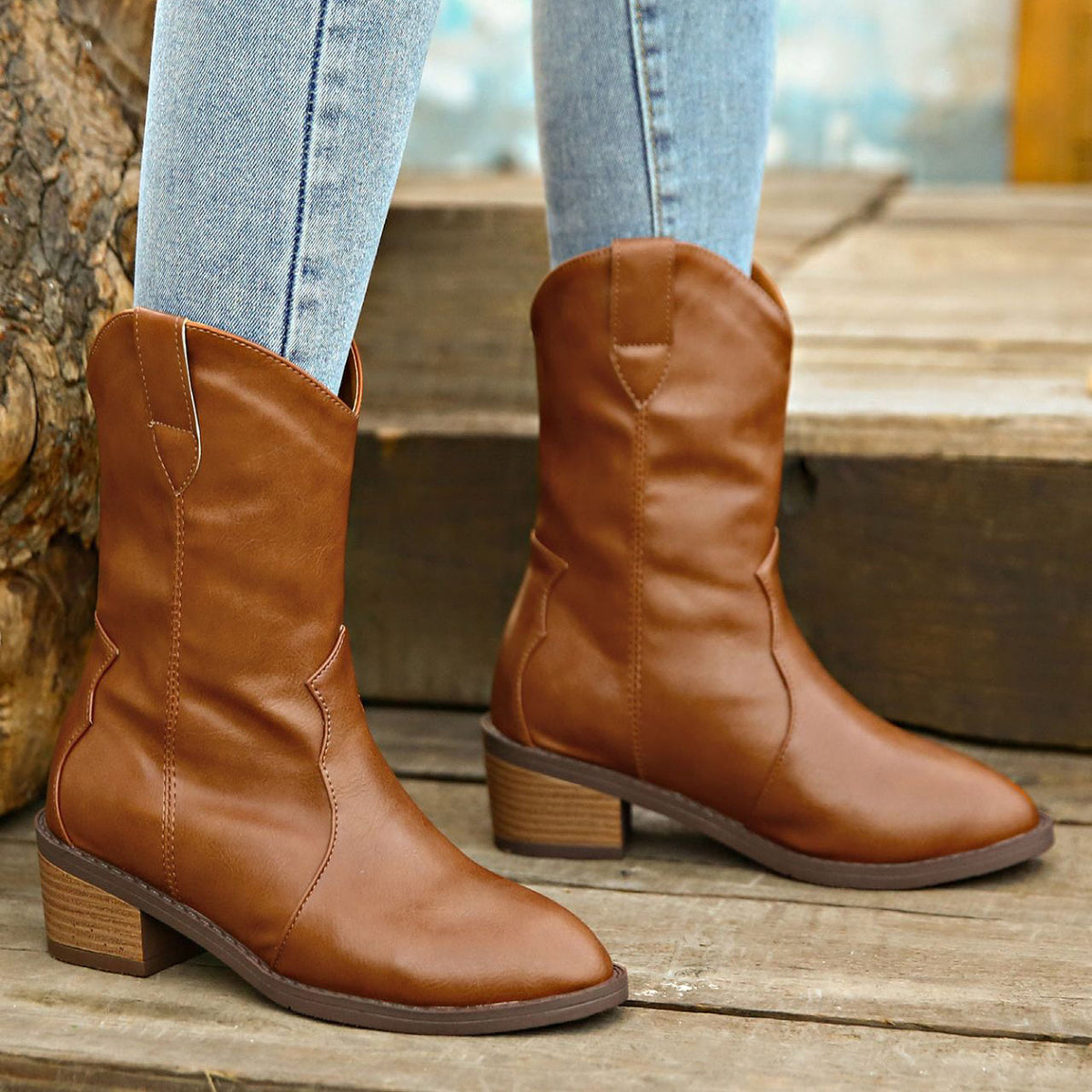Bottines courtes Cavalier Martin à talon épais