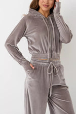 Street Minimalism Fleece hooded sweatshirt and sweatpants two-piece set