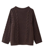 Golden RhineRound neck bell sleeve knitted loose sweater