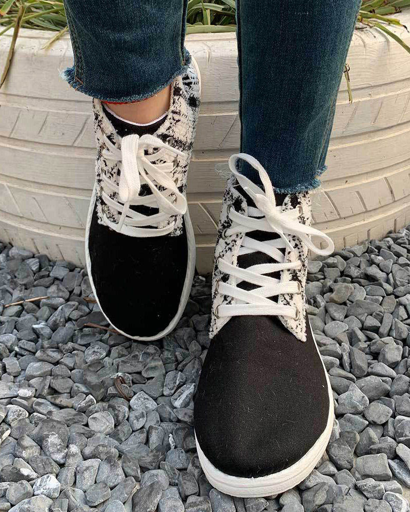 Leopard print patchwork canvas Chelsea boots