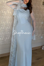 Abito in pizzo plissettato tettonico