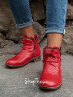 Flat pointed-toe rubbed-color side zipper Chelsea boots - Classic Restock