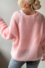 Misty Morning soft V-neck long-sleeved sweater
