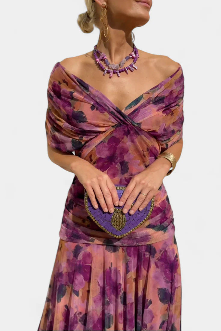 Concrete Canter mesh floral print dress