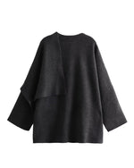 Parisian Boulevard Asymmetric scarf cropped knitted jacket