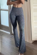 Tight-fitting stretchy high-waisted flared yoga leggings