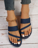 Chaussons plats slip-on en jean