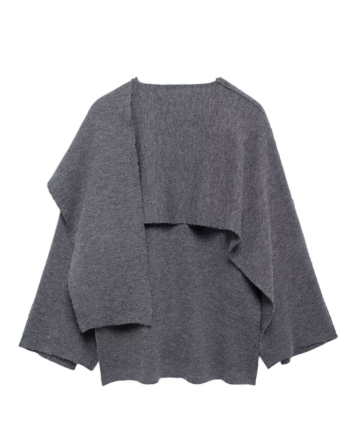 Asymmetric scarf cropped knitted coat