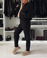 Coffee Run Hooded sweatshirt and cropped pants two-piece set