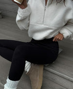 Warm Sherpa Half-Zip Stand Collar Sweatshirt