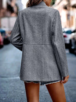 Waist slim fit jacquard patchwork wool jacket