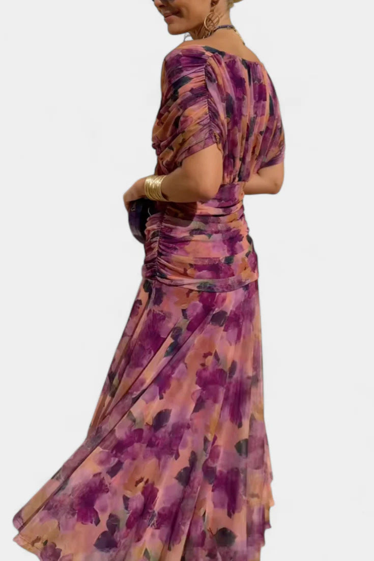 Concrete Canter mesh floral print dress
