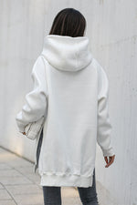 Sweat à capuche surdimensionné avec poche kangourou et fentes latérales