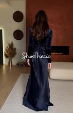 Aural Silhouette Fitted satin evening gown