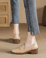 Thick low heels round toes Versatile Loafers