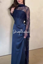 Abito in pizzo plissettato tettonico