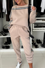 Street Vibes long-sleeved sweatshirt and elastic pants two-piece set