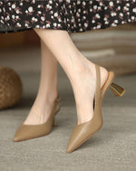 Sandalen mit Stilettoabsatz und kegelförmigem Absatz aus weichem Leder