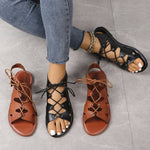 Flat open toe criss cross straps hollow sandals