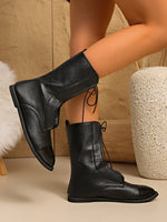 Motor Club Lace-up flat motorcycle boots