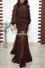 Abito in pizzo marrone Haptic Poetry