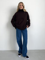 Loose-fitting turtleneck simple solid color pullover sweater